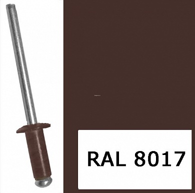 Заклепка вытяжная окрашенная  RAL 8017 (шоколад) Алюминий/Сталь 4,0 x 10